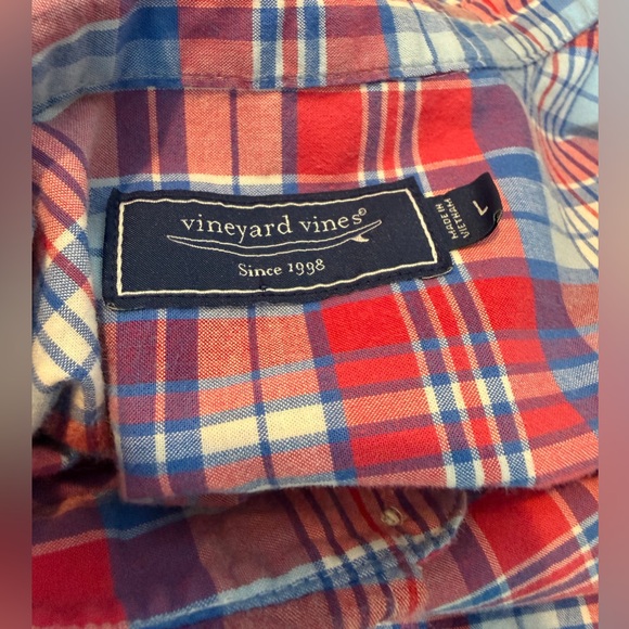 Vineyard Vines Men's Classic Plaid Short Sleeve Button Down Shirt Size Large - Picture 5 of 7